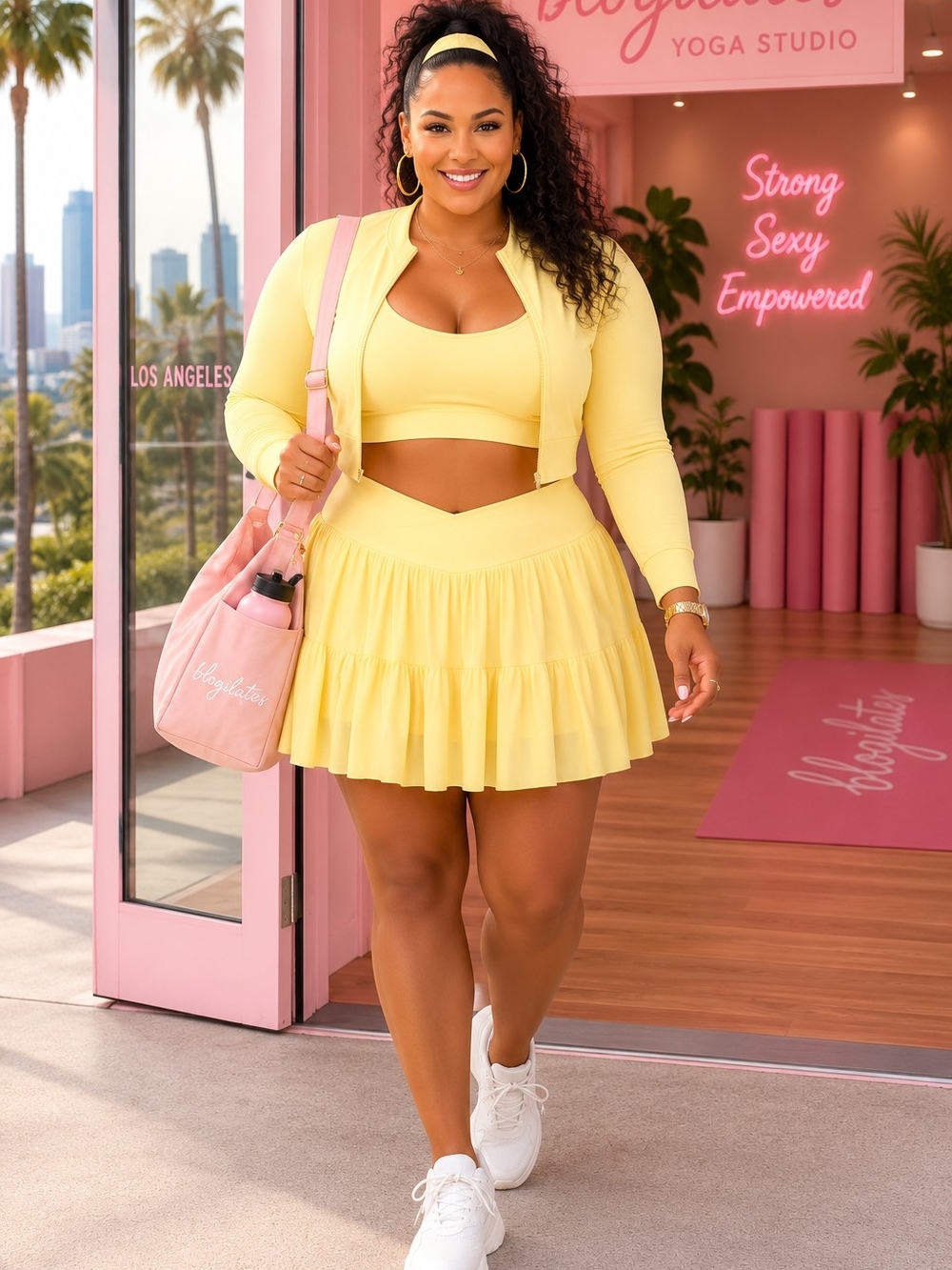 NWT Blogilates Ballerina Athletic Skort Yellow Plus Size 3X